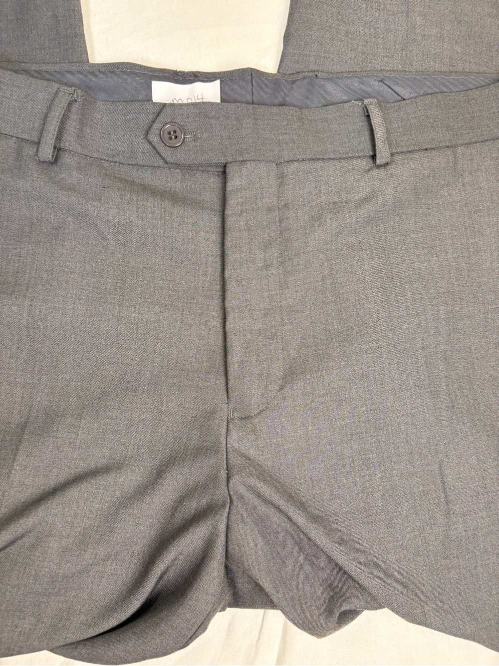 Men's Dress Pants — Dark Gray Tailored Flat Front - Picture 4 of 12